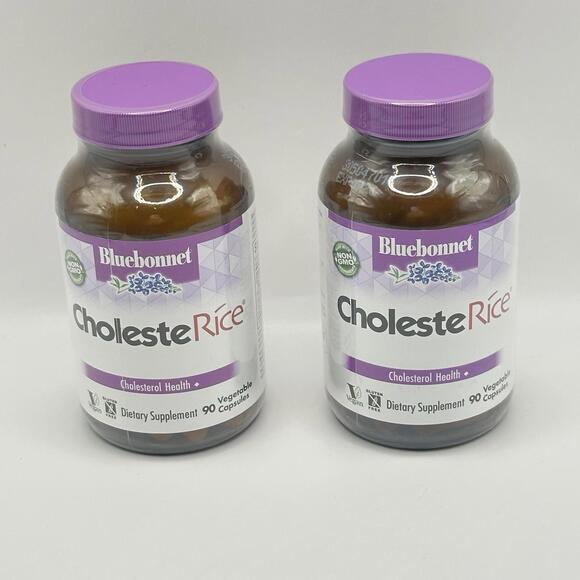 2x Bluebonnet Nutrition CholesteRice 90 Veggie Caps Egg-Free Fish Free